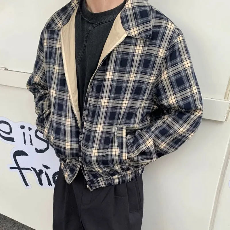 Advbridge classy outfits men Short Wide Lapel Double-Sided Jacket Spring and Autumn Versatile Simple Solid Color Loose Men's Coat Top