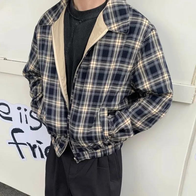 Advbridge classy outfits men Short Wide Lapel Double-Sided Jacket Spring and Autumn Versatile Simple Solid Color Loose Men's Coat Top
