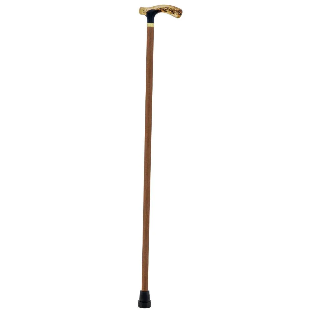 Brown and Clear Acrylic Bubble Handle Cane w/ Custom Wooden Shaft