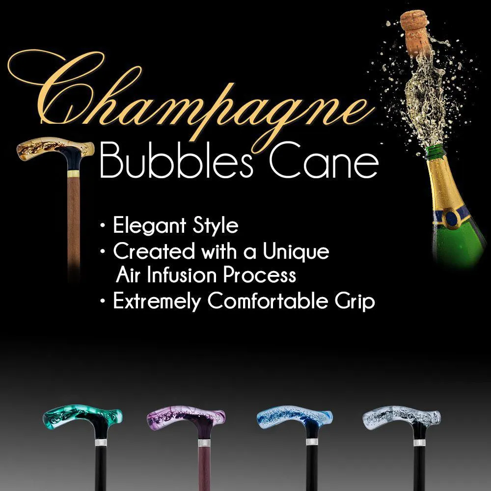 Brown and Clear Acrylic Bubble Handle Cane w/ Custom Wooden Shaft