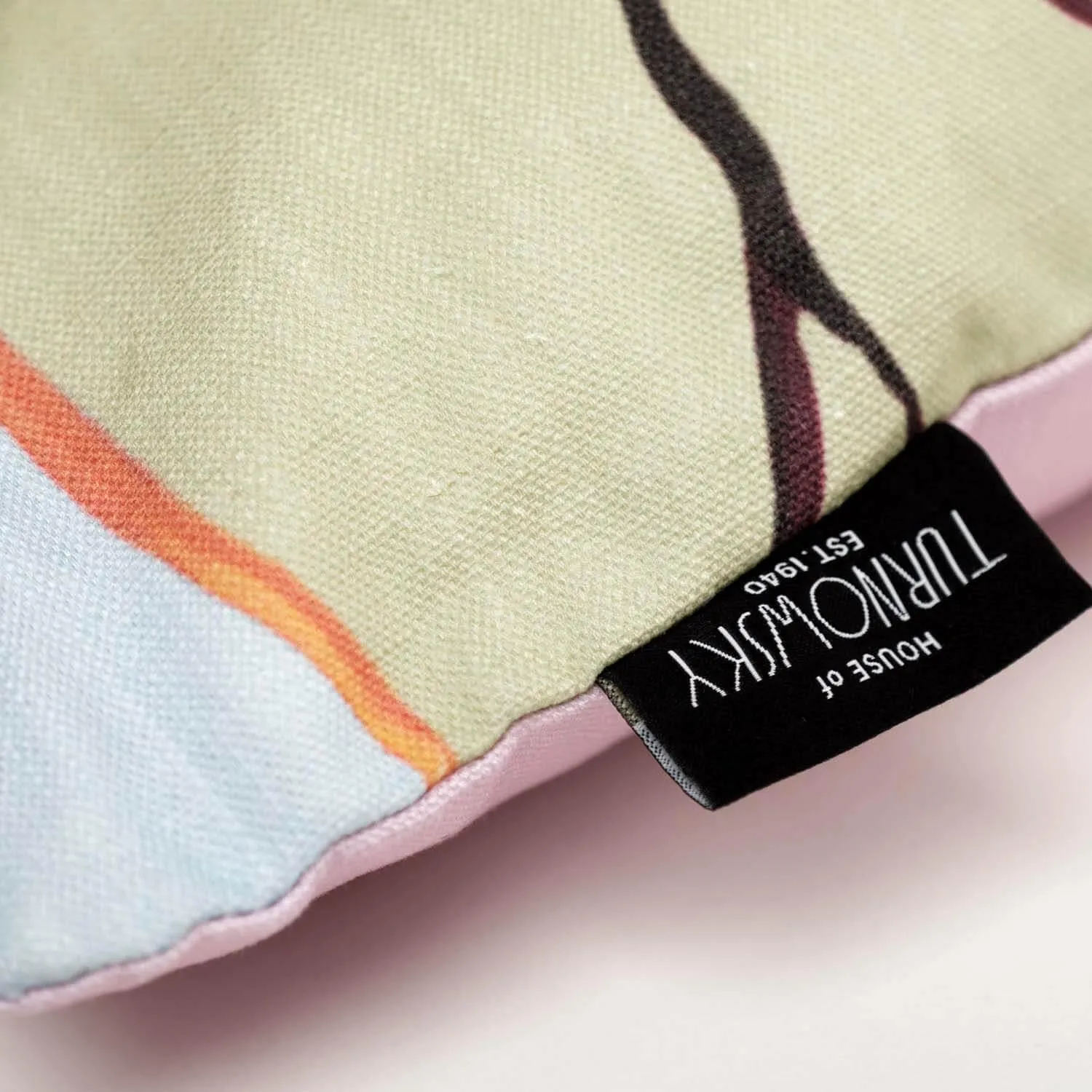 Candy Stripe Poppies (White) - Funky Art Cushion - Paradise Garden - House Of Turnowsky Pillows