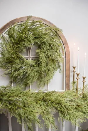 Cedar greenery wreath, 26”