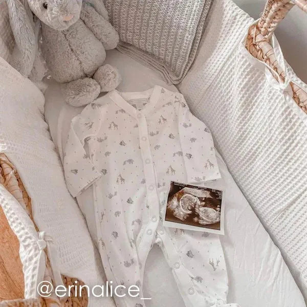 Clair-de-lune Waffle Palm Moses Basket White