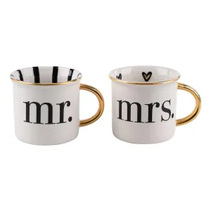Gold Mr. & Mrs. Mug Set