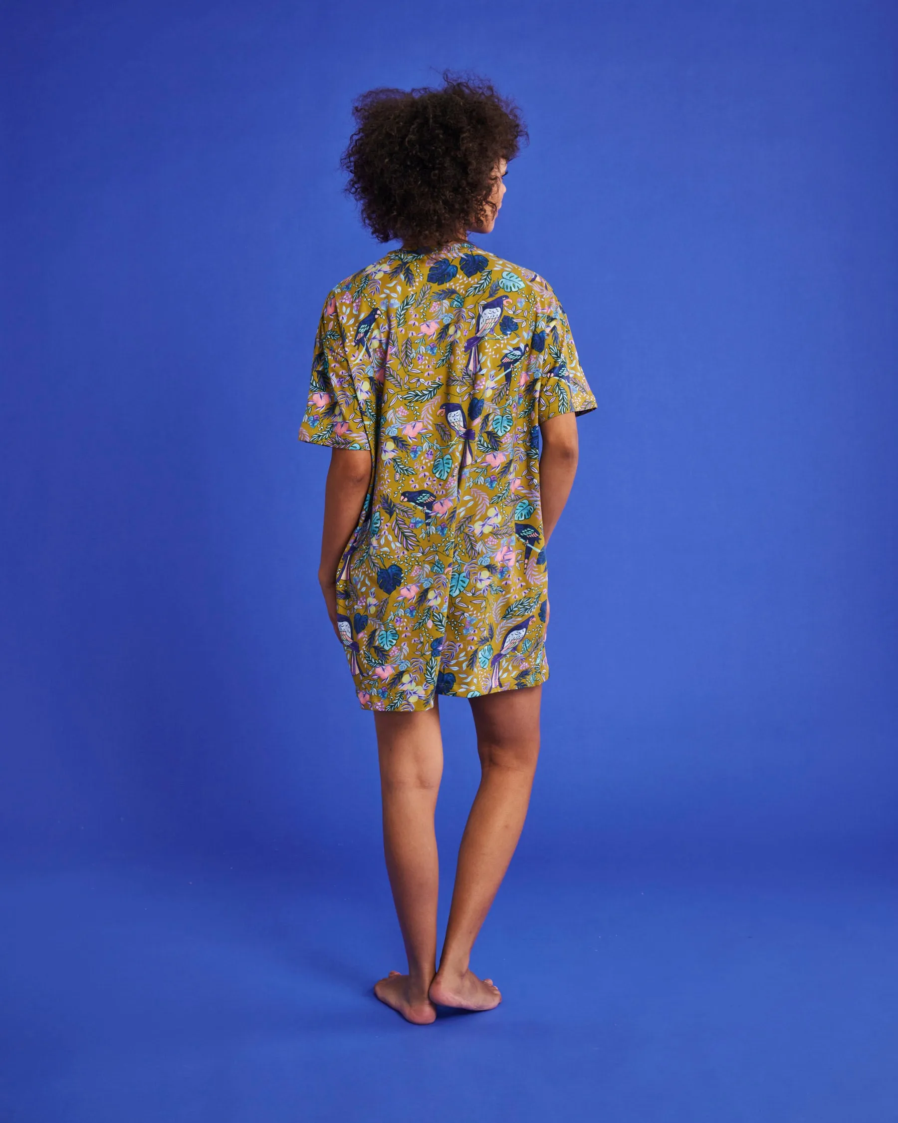 Kip & Co Birds Of Paradise Organic Cotton Oversize T-shirt Nightie