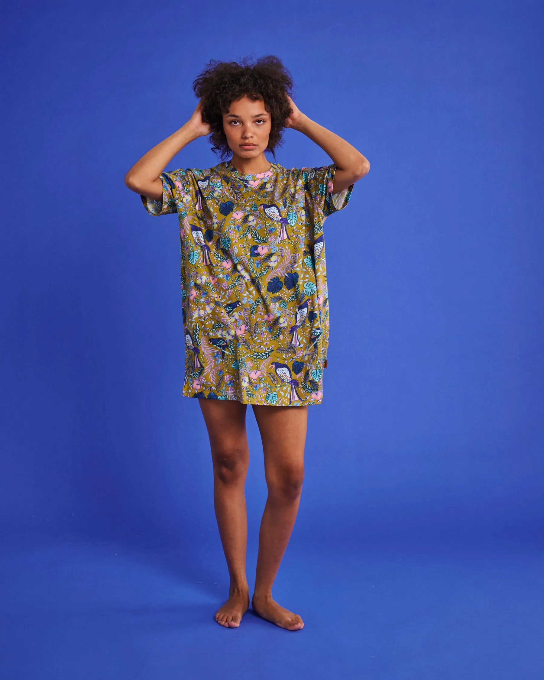 Kip & Co Birds Of Paradise Organic Cotton Oversize T-shirt Nightie
