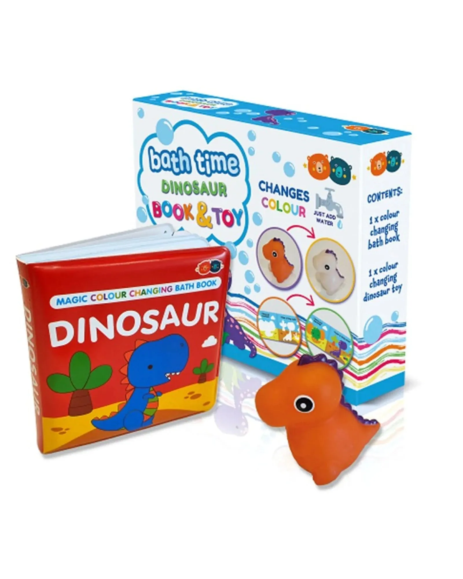 Magic Colour Changing Bath Book and Toy Dinosaur