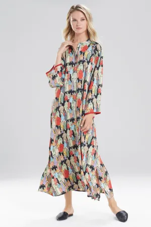 Natori DYNASTY MANDARIN ZIP CAFTAN Size M Brand New w/ Tag