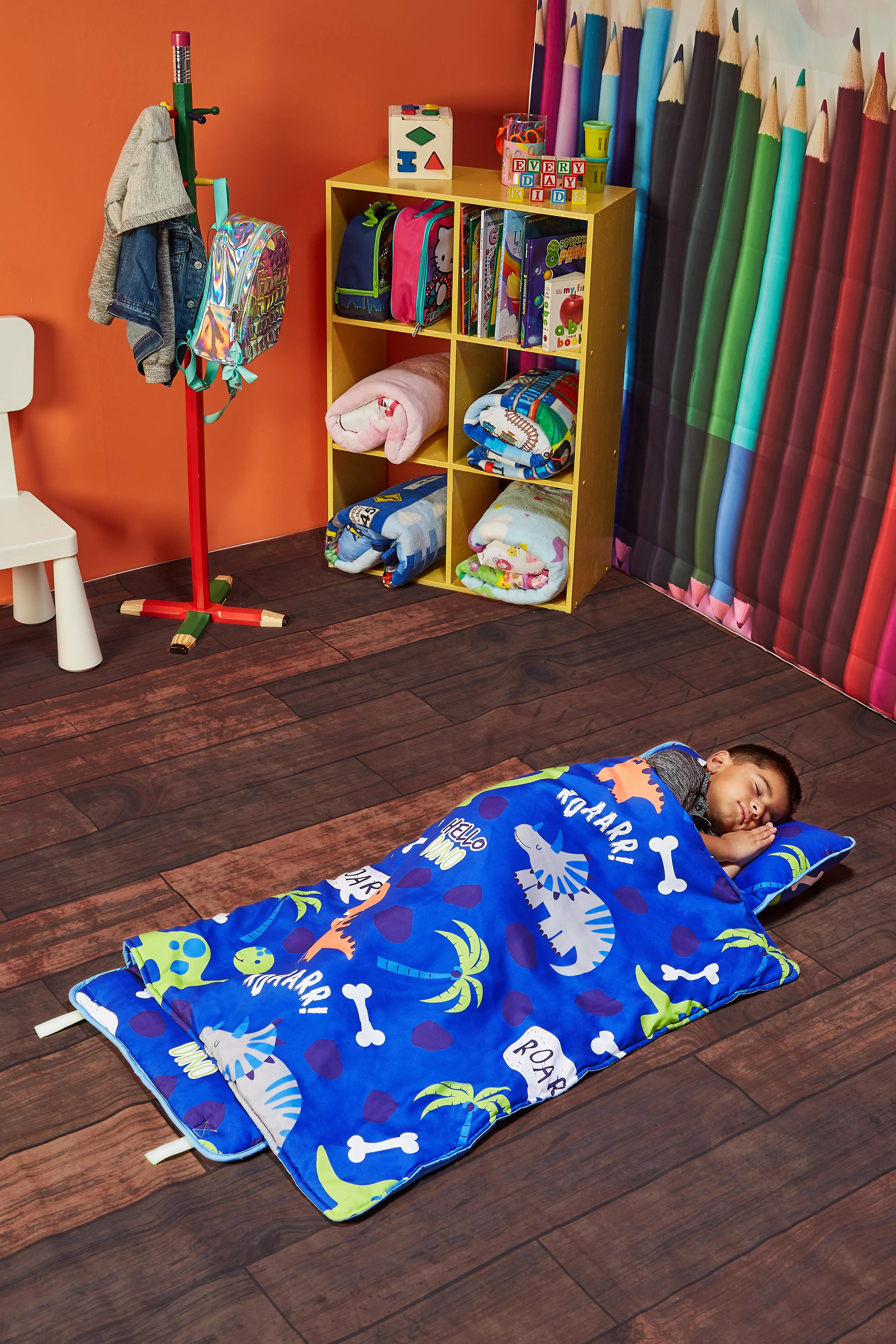 Roaring Dinos Nap Mat with Pillow