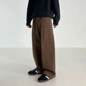 Straight Thickened Men's Suit Pants Wide Legs Slim Male Autumn Winter Clothing Korean Style Loose Wide Leg Trousers 9C2822