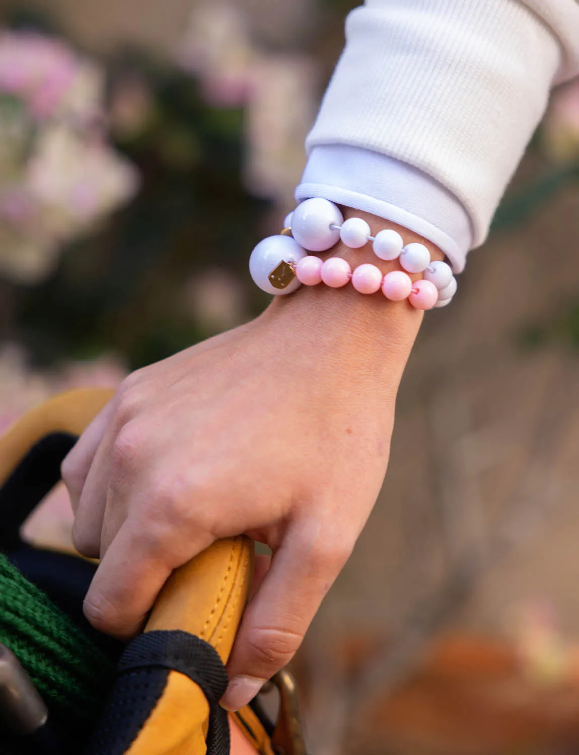 Stroke Counter Bead Bracelet-Pink