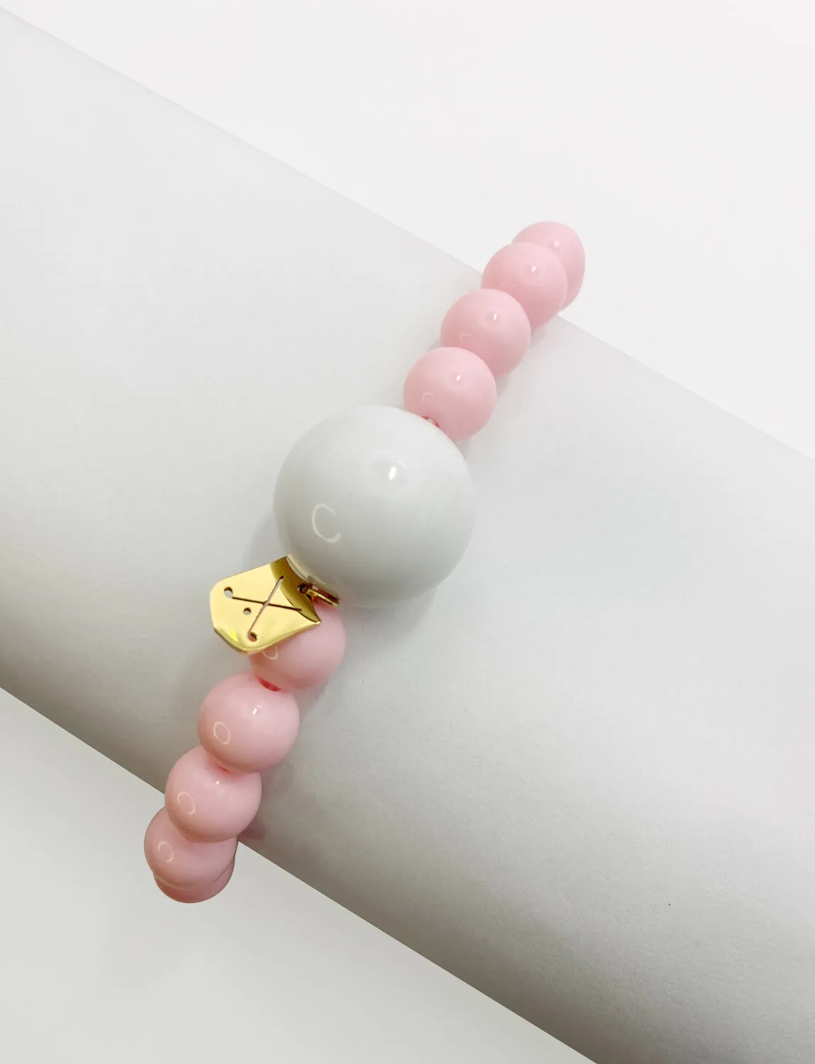 Stroke Counter Bead Bracelet-Pink