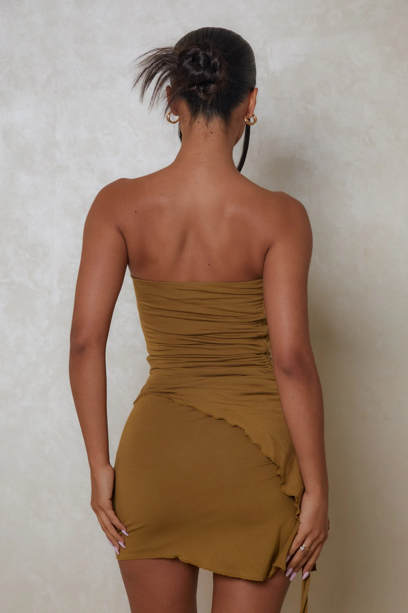The Bandeau ruche set- Olive