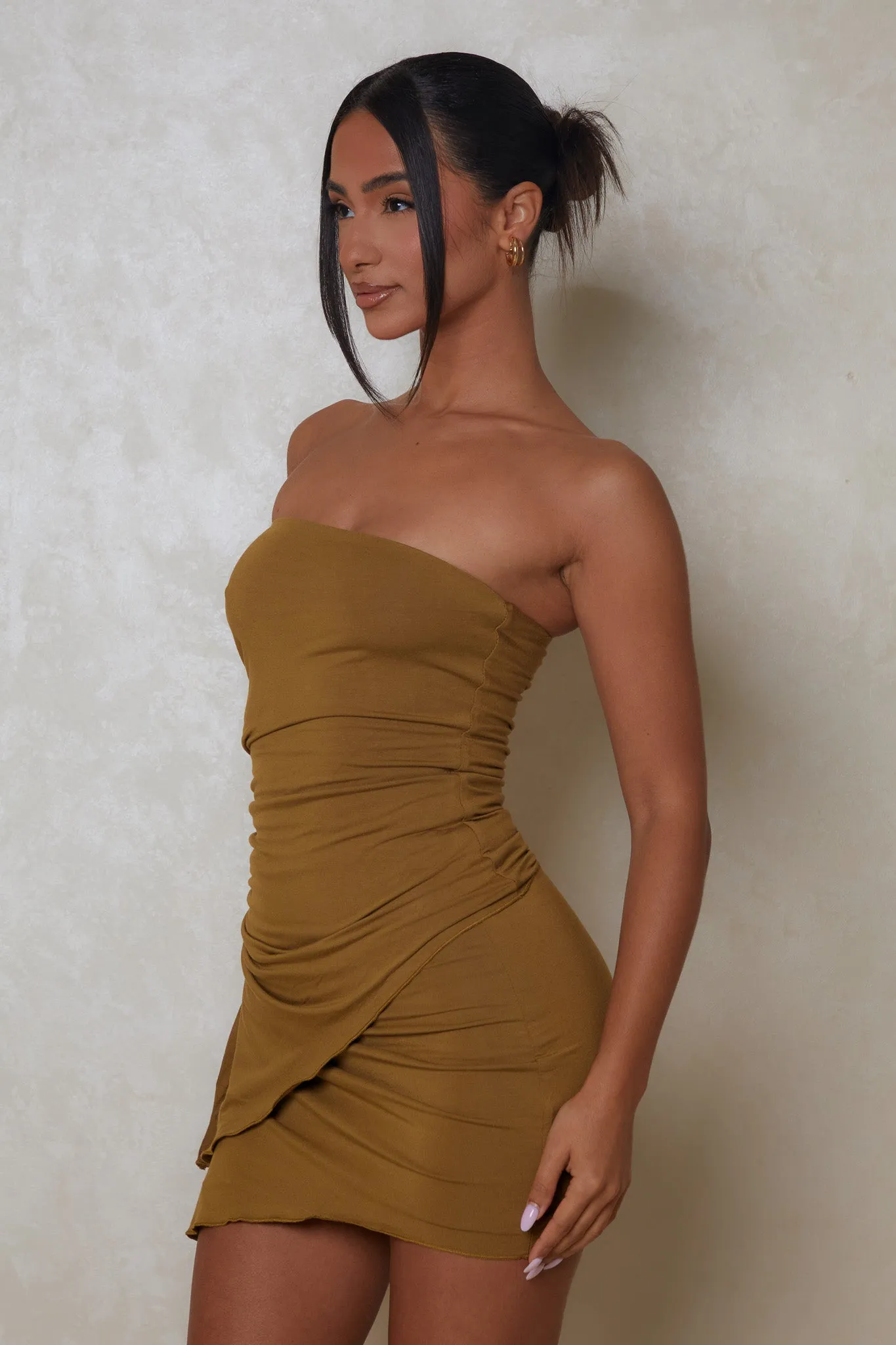 The Bandeau ruche set- Olive