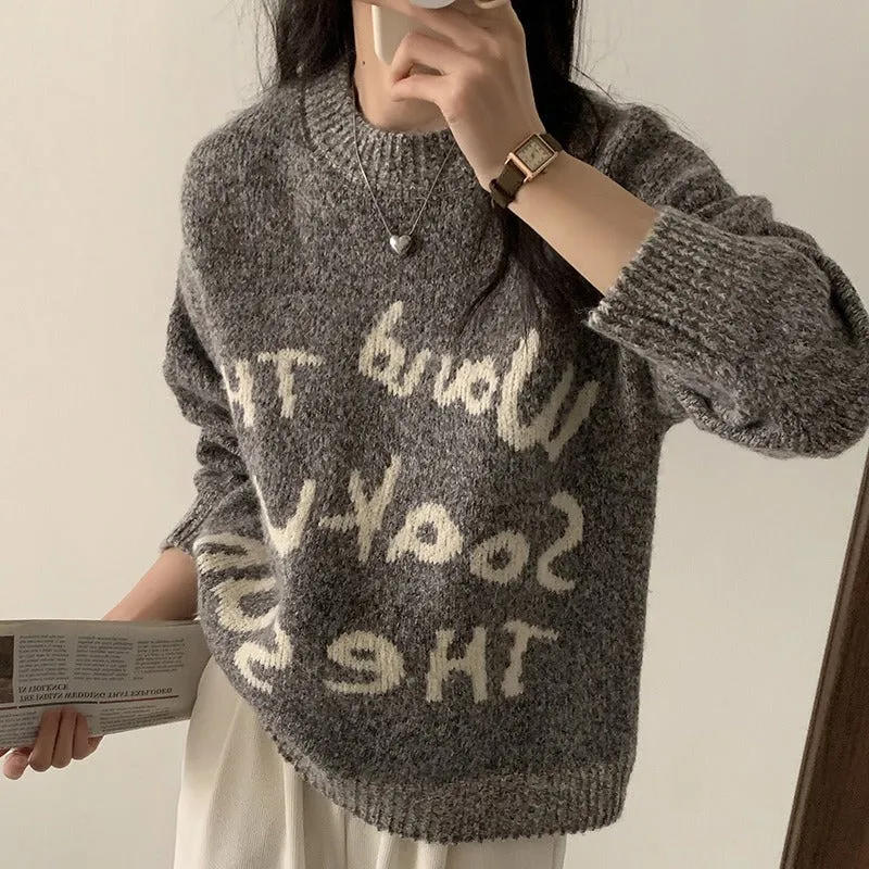 Toleet Women's 2024 christmas Snowflake Sweater Retro Loose round Neck Autumn and Winter