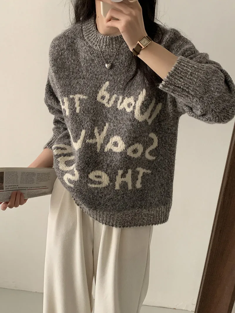 Toleet Women's 2024 christmas Snowflake Sweater Retro Loose round Neck Autumn and Winter