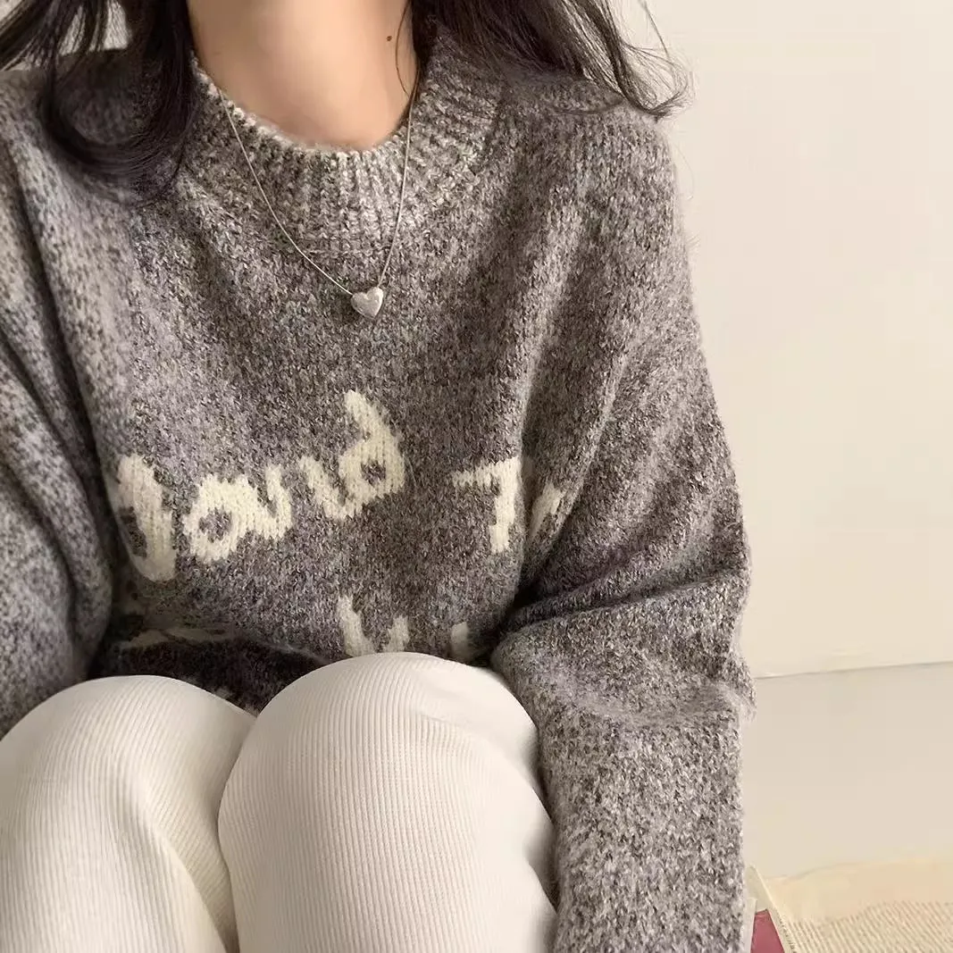 Toleet Women's 2024 christmas Snowflake Sweater Retro Loose round Neck Autumn and Winter