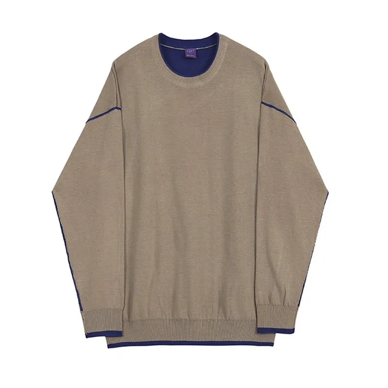 Wiaofellas  -  men's / wear round collar sweater Korean loose trendy kintted tops for male autumn and winter thickened new clothes 2Y4247